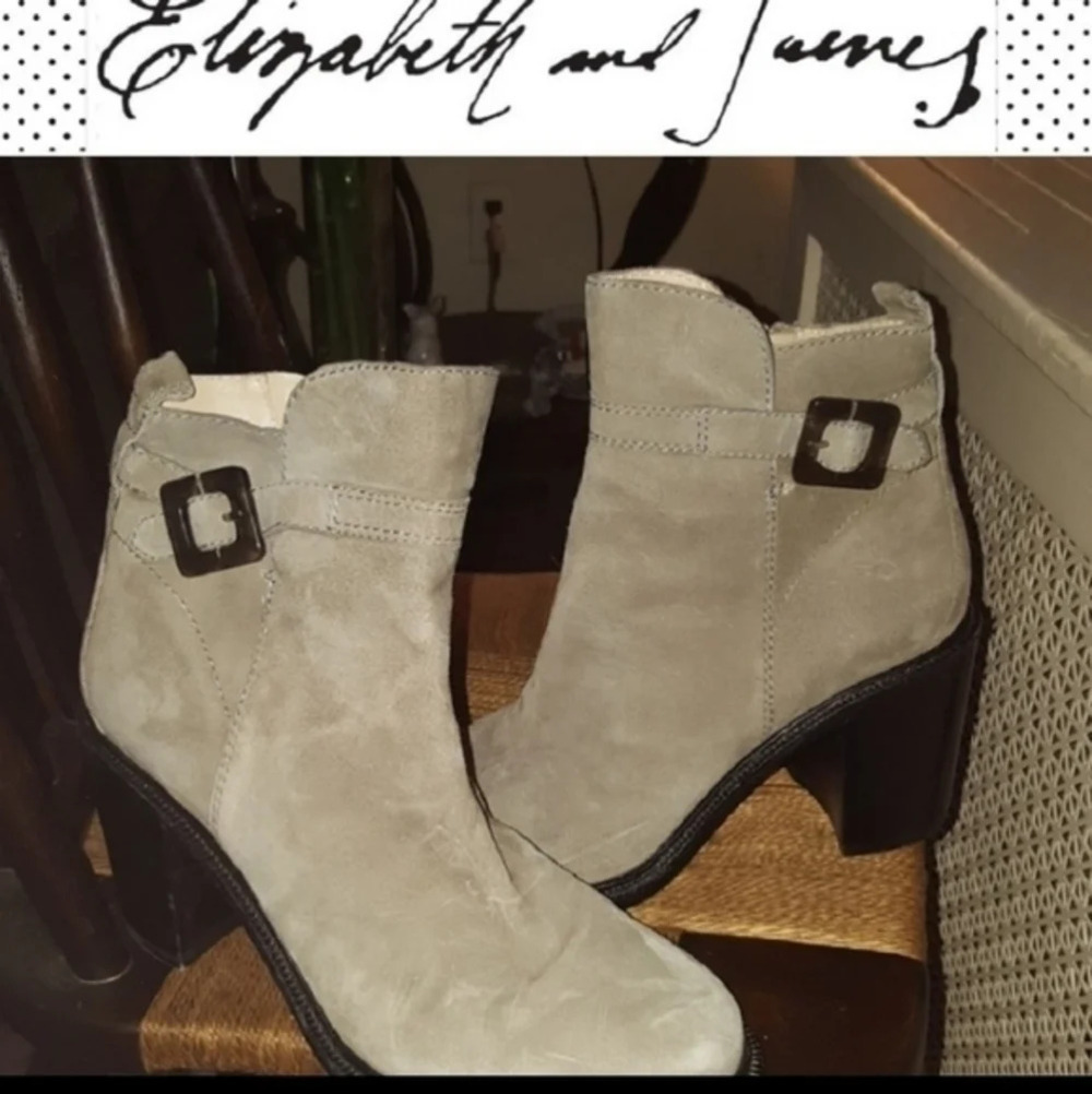 Elizabeth and James suede block Heel ankle boots 10 - Picture 9 of 9